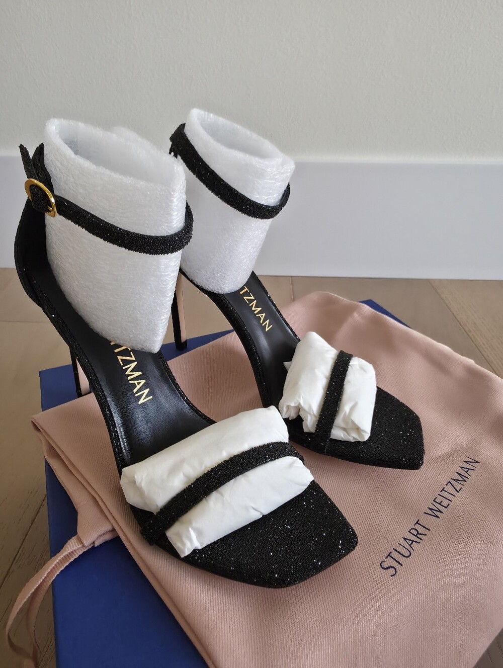 Stuart Weitzman Nudistcurve 100 Sandal Black Size 39AA/8.5AA NIB